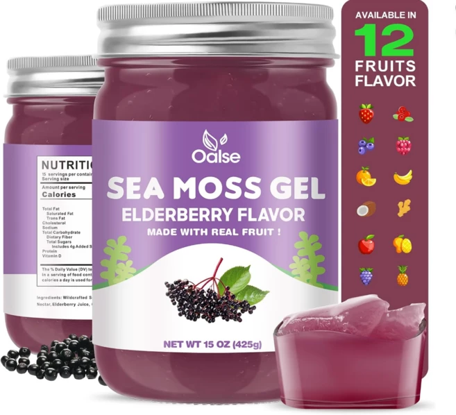 씨모스 젤 18.5온스 망고 파인애플 맛 유기농 생식 영양가 높은 102종 비타민 미네랄 단백질 풍부하며 비, Elderberry, 15 Ounce (Pack of 1), 425g, 1개, 면역 지원 - 쿠팡
