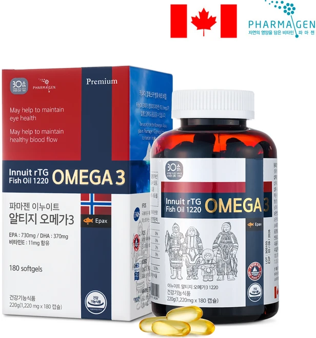 새몬오메가3 동물성오메가3 이피에이 연어 눈침침 EPA DHA, 1개, 180회분 - 쿠팡