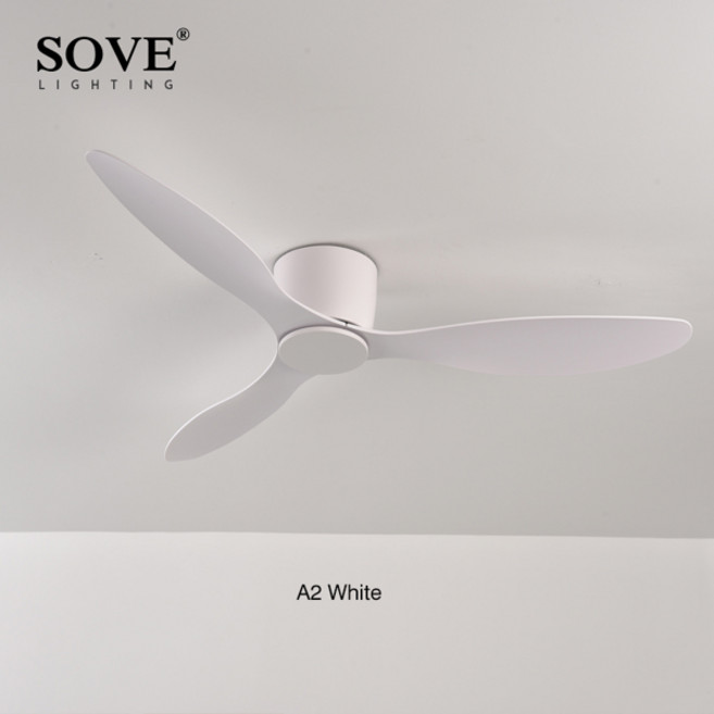 SOVE 현대호환 블랙 화이트 낮은 층 DC 모터 30W 천장 팬 원격 제어 천장 팬 빛 홈 220V, A2 White_42 inch, A2 White, A2 White+42 inch