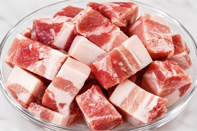 [당일발송] { 21 } 럭키미트 수입산 냉동 삼겹살 찌개용 구이용, 1kg, 2개