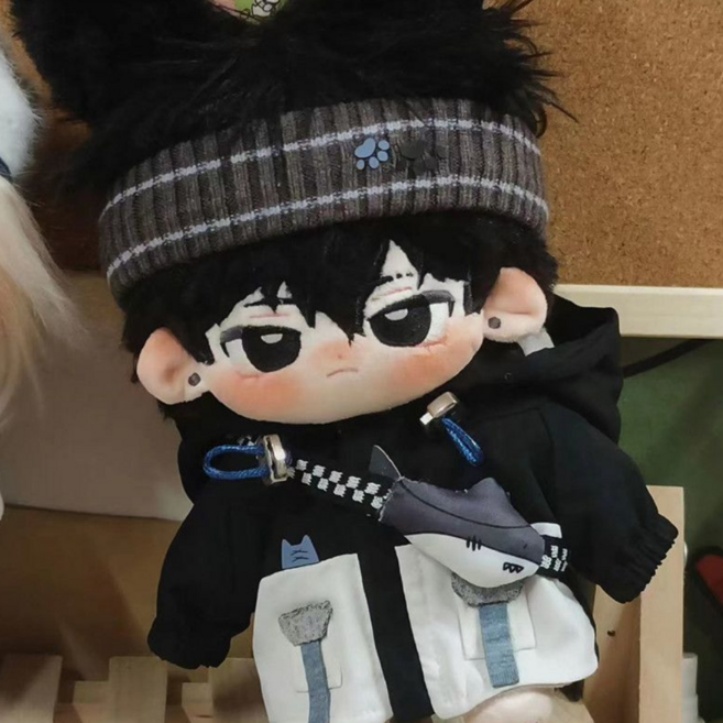 티니숲속 20cm 인형옷 레더 점퍼 후드 집업 안경 포함 세트 아이돌인형 의상, 1개, 후드집업7종