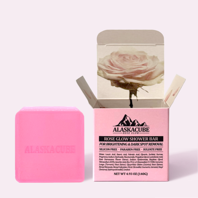 알래스카큐브 로즈글로우 퍼퓸 샤워바 안티멜라닌케어 비누 1개 세트