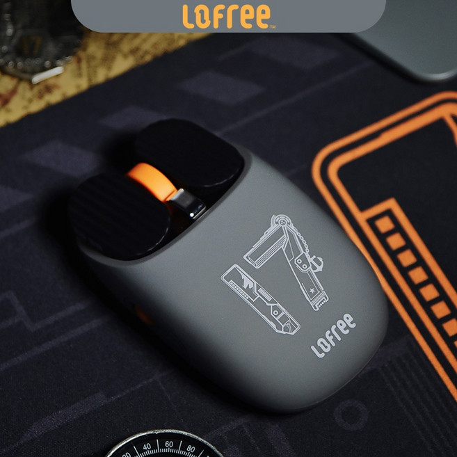 LOFREE 로프리 감자칩 마우스 무선블루투스 마우스 충전식 게임 패드 사무실 마우스, 그레이