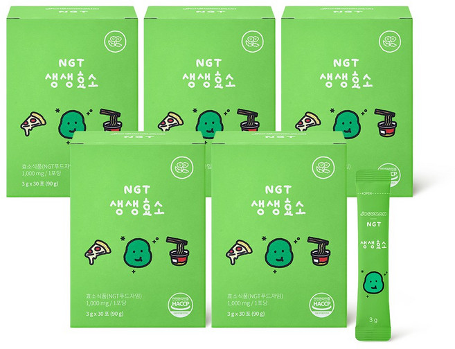 네츄럴굿띵스 NGT 조구만에디션 속편한 생생효소 30포, 90g, 5박스