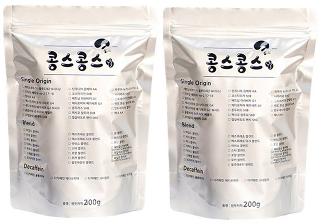 콩스콩스 원두커피 아일리쉬 향커피, 더치분쇄, 200g, 2개