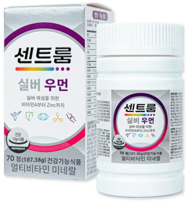 센트룸 한국화이자제약 센트룸 실버 포 우먼 멀티비타민 미네랄, 70정, 1개 - 쿠팡
