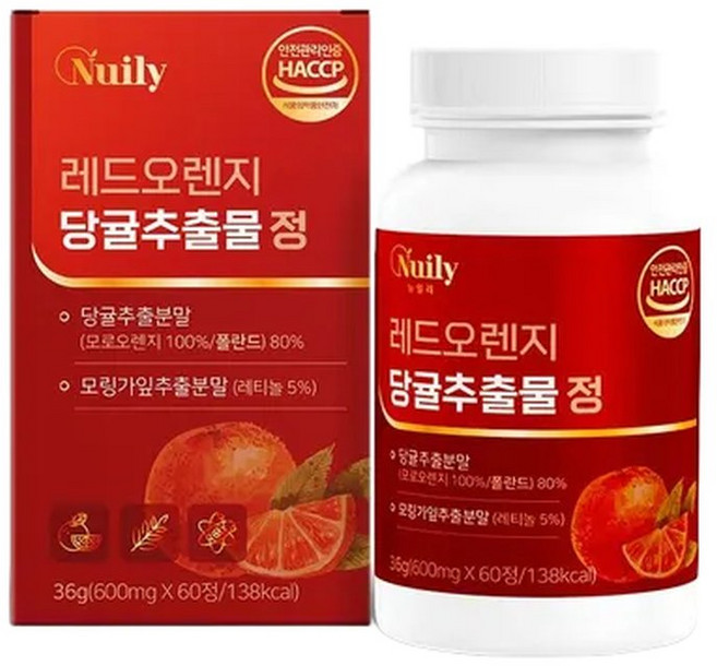 레드 오렌지 당귤추출물 정 600mgx60정 당귤 모링가잎 추출분말, 1개, 60정