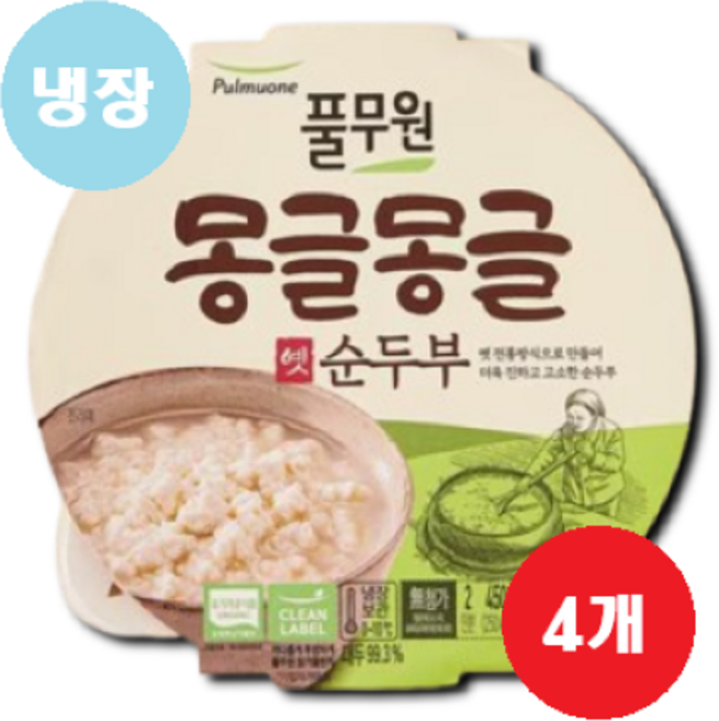 풀무원 몽글몽글 옛 순두부 450g, 4개