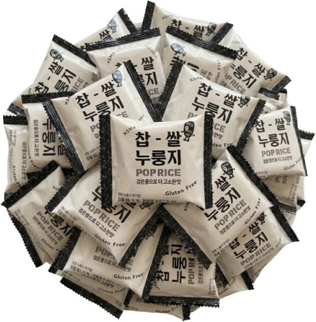 찹쌀누룽지 무가당 쌀과자 검은콩 더고소한맛, 50개, 25g