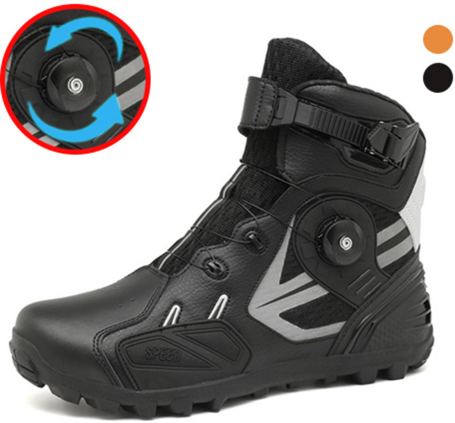 서브22 프리미엄 보아 바이크부츠 다이얼 오토바이 슈즈, 블랙