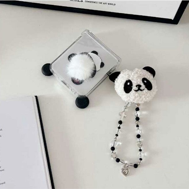 갤 겔럭시 Z 플립6 flip6 판다 바디모형 흰지보호 투명 핸드폰케이스