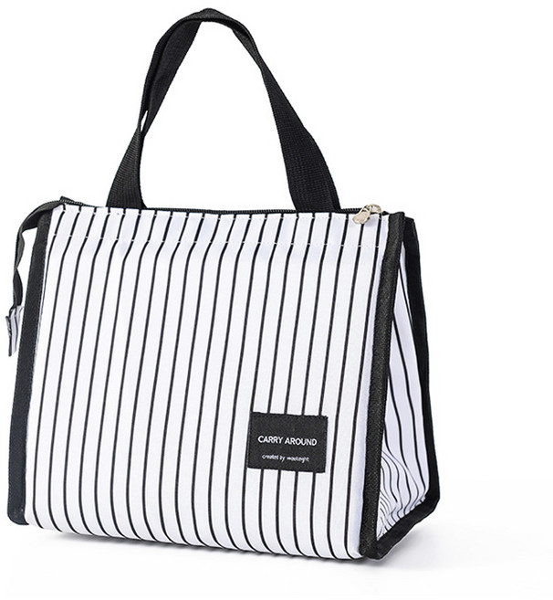 미니 보냉백 도시락 가방 간편 휴대용 보냉 파우치, 03 스트라이프, 1개