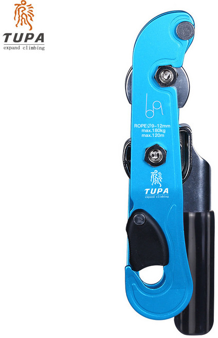 암벽등반용 강하장치 stop 자동잠금 핸드헬드 강하장치 외벽 세척 고공완강장치 공구, 그레이