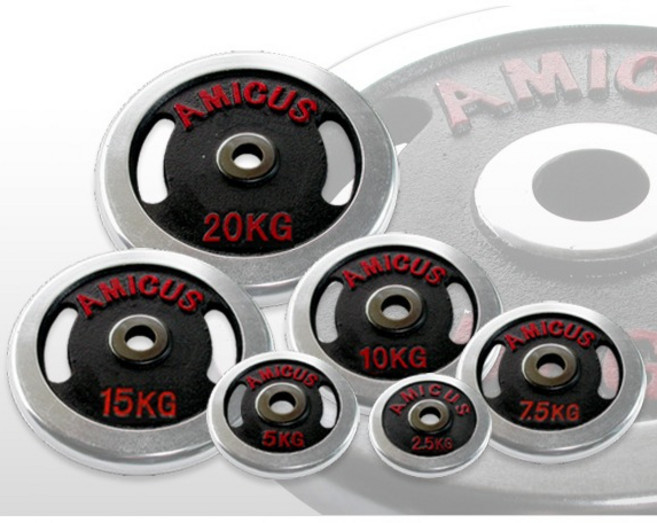 아미쿠스 경량 원판 1-20kg, 블랙/실버, 1개, 5kg