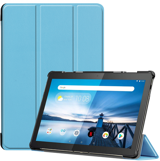 레노버 케이스 북커버 액정필름 강화유리 P10 M10 E10, 스카이블루, 1개