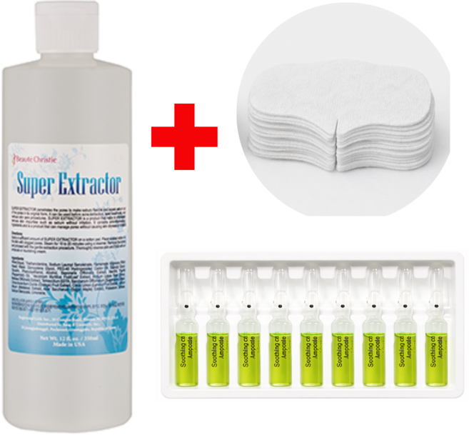[미국수입] 슈퍼엑스로션 350ml+엑스로션 전용솜 50매+모공앰플 10바이알 보떼 크리스티에 슈퍼익스트랙터 피지연화제 Beaute Christie Super Extractor, 350ml, 1개