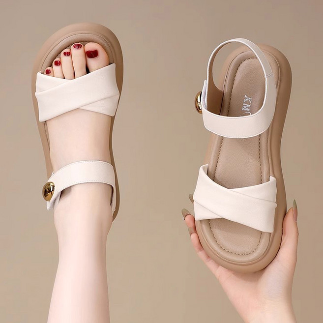 Modern Fashion 여성 발편한 벨크로 샌들 베이직 여름 신발 X171