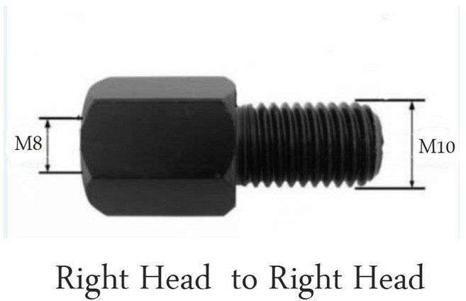 10mm 실버 블랙 어댑터 변경 나사 오른쪽 M8 미러 8mm 왼쪽 오토바이 스쿠터 모터 M10, Black Type 5, 05 Black Type 5