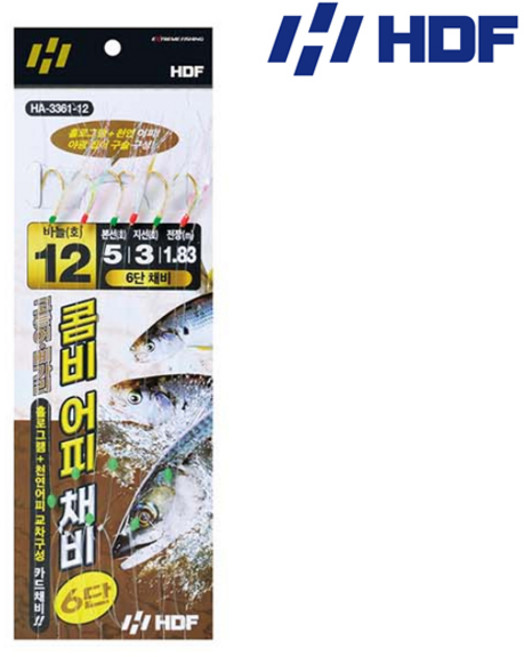 해동 HA-3361 고등어 메가리 콤비 어피 채비 6단, 1개