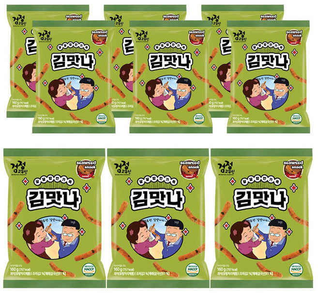 검정고무신 김맛나 스낵 9개(160gx9개) 옛날과자간식, 9개, 160g