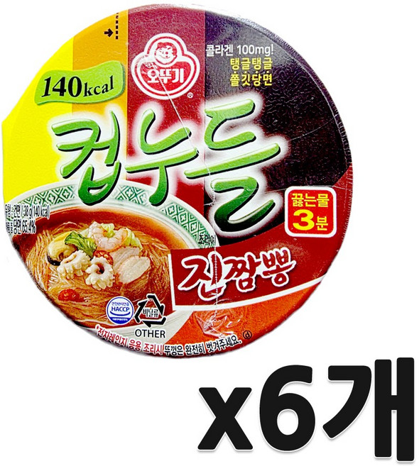오뚜기 컵누들 짬뽕맛 38.2g, 6개