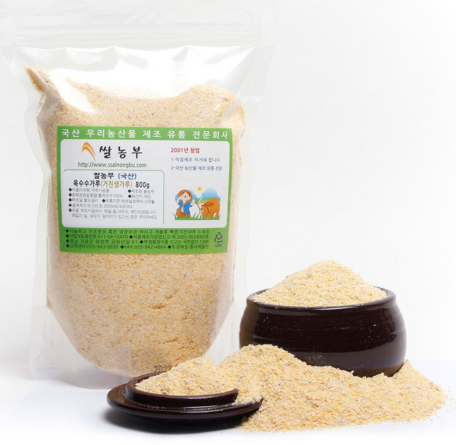 쌀농부 국내산 통곡물 옥수수가루, 1개, 800g