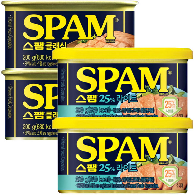 스팸 200g (클래식+25%라이트), 2세트