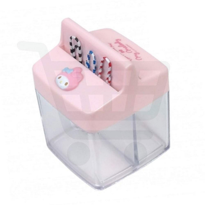 사각자석크립통 바이하츠 산리오 캐릭터 마그넷 클립 케이스 사무실 보관함 책상 정리용품