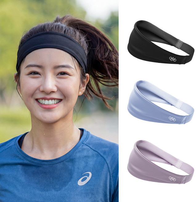 오든오 쿨 땀흡수 운동 러닝 스포츠 테니스 등산 헬스 냉감소재 자외선차단 헤어밴드 OD-SD920, 1개, 블랙
