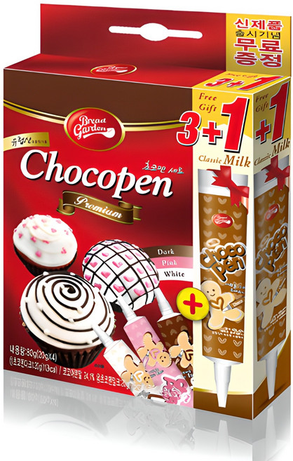 브레드가든 초코펜 3종 + 1종, 80g, 1세트