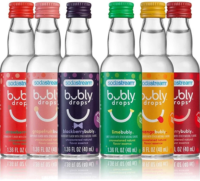 SodaStream 스파클링 워터용 Bubly 일 드롭 맛 제로 칼로리 감미료 소다스트림으로 나만버블리 만들, 1.36 Fl Oz (Pack of 6)_Origina, 6개, 40ml - 쿠팡