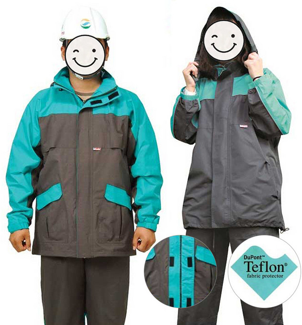 SSEDA 쎄다 안전우의 옥색그린 회색 레저 건설 비옷 성안세이브 우비 비옷, 1개