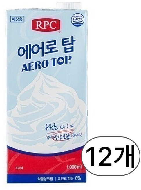 에어로탑 휘핑크림 1000ml, 12개, 12개, 1L