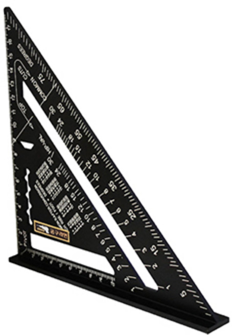 공구라면 ( 09RM ) 다용도 알루미늄 합금 삼각자 제도용 목공용 180mm 300mm, [선택1] 삼각자 180mm(검정), 1개