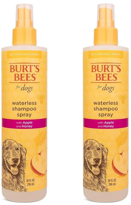 [2] Burt's Bees for Pets 사과와 꿀이 함유된 강아지용 워터리스 샴푸 스프레이 2팩 99.1% 천연 포뮬라 워터리스 애견 샴푸 - 강아지용 부드러운 드라, 296ml - 쿠팡