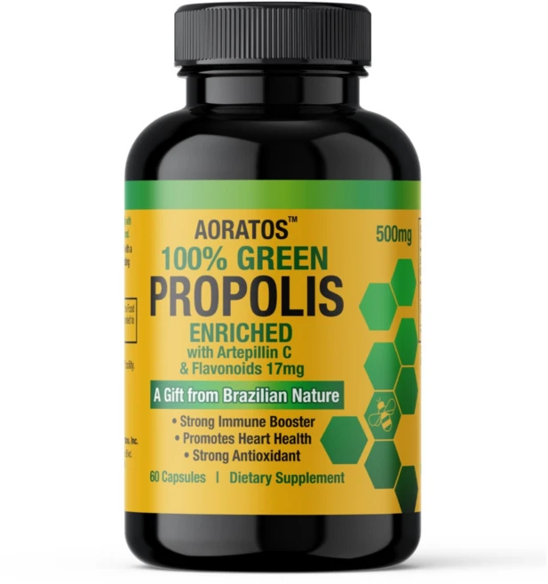 Aoratos 브라질 그린프로폴리스 아르테필린C 500mg 60캡슐, 1개, 기본, 60정 - 쿠팡