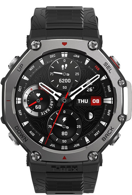 어메이즈핏 스마트워치 T-REX 3, Onyx, 3.81cm, GPS + 블루투스