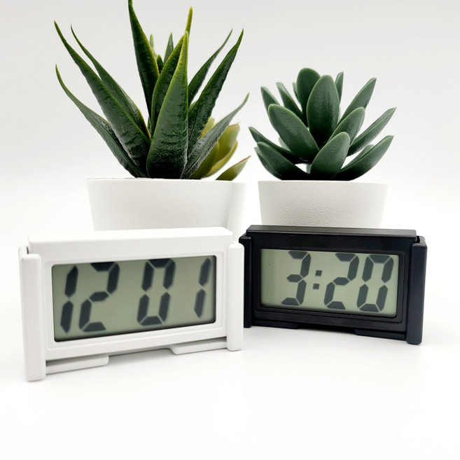 붙이는 무소음 미니 욕실 전자 시계 방수 벽 흡착 용 에, 화이트, 화이트