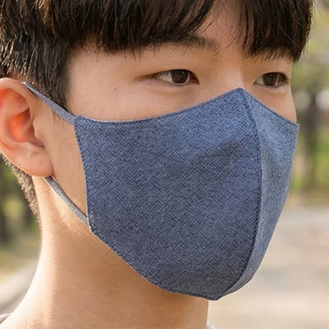 (국산) 사계절용 자외선차단 피그먼트 오가닉 면 마스크-춘추용 패션 아웃도어 운동 스포츠 건강마스크 세탁가능 위생마스크, 네이비