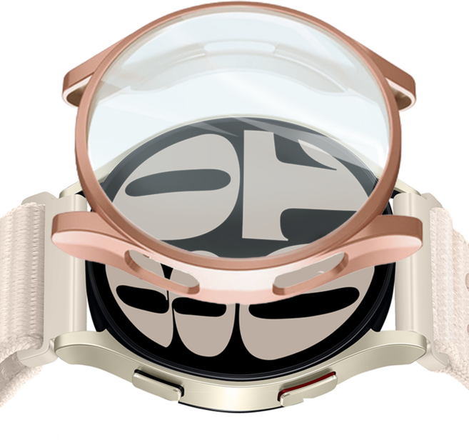 올인템 삼성 갤럭시워치6 5 4 클래식 호환 풀커버 보호 케이스, 로즈골드, 1개