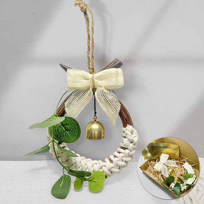 wonderful live 소커머스 행운을 가져다주는 코뚜레 문종 현관종 소코뚜레 개업 집들이 이사 선물 액막이, 녹색 가정