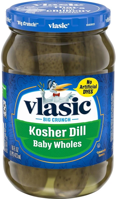 Vlasic 코셔 딜 베이비 홀 클래식 테이스트, 473ml, 1개 - 쿠팡