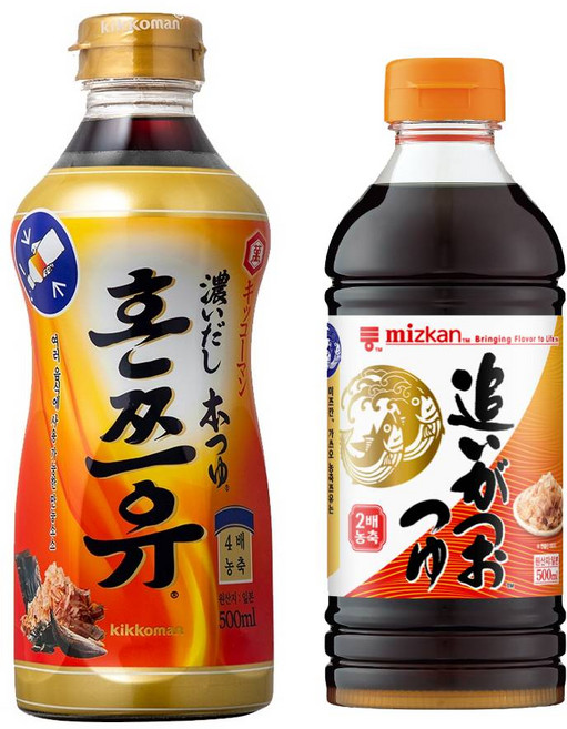 기꼬만 혼쯔유 500ml + 미쯔칸 농축쯔유 500ml, 1세트, 1L