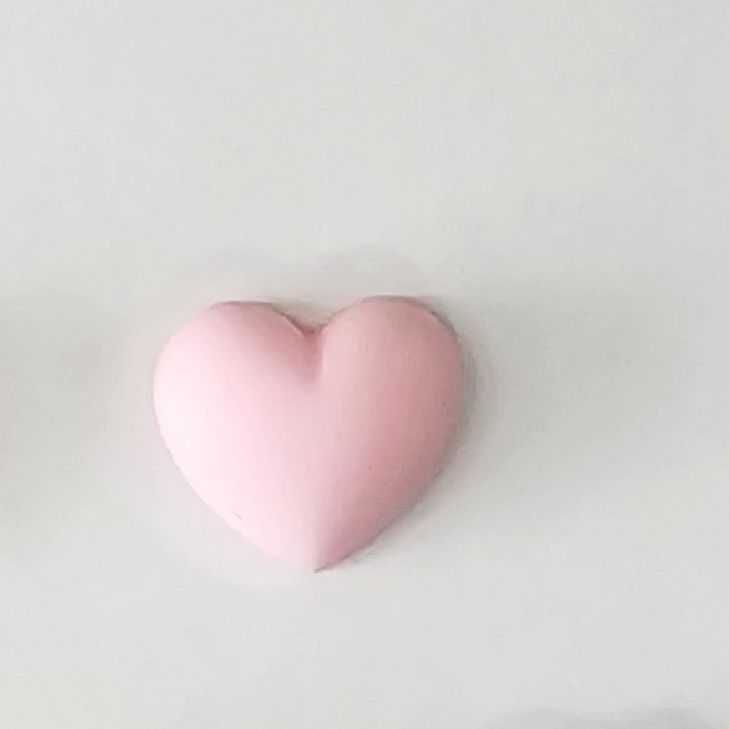 만들기재료 단품파츠 무광 파스텔 하트, 1개, 연핑크
