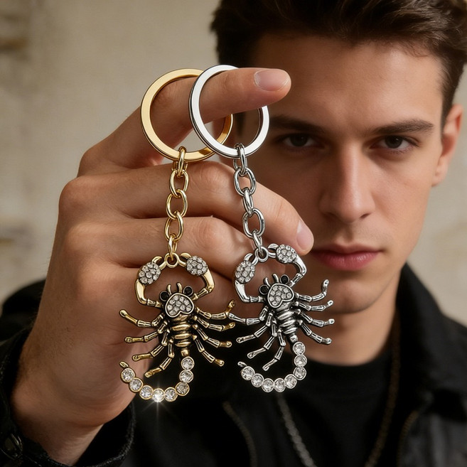 갬성더한 전갈 열쇠고리 곤충모양 키링 세트, 혼합색상, 2개