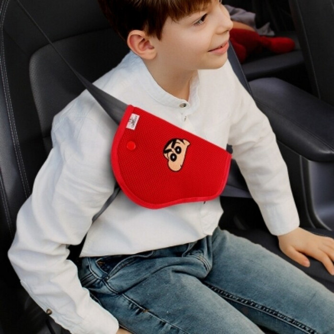 동진TFC 짱구 차량용 어린이 안전벨트 위치조절 가드 편안한 착용감, 그레이, 1개