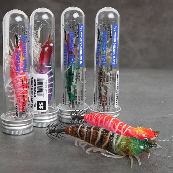 쎈피싱 100mm 리얼 새우 에기 심해 갑오징어 쭈꾸미 쉬림프 스매쉬, 1개, 11g, 100SL_04그린제이드새우