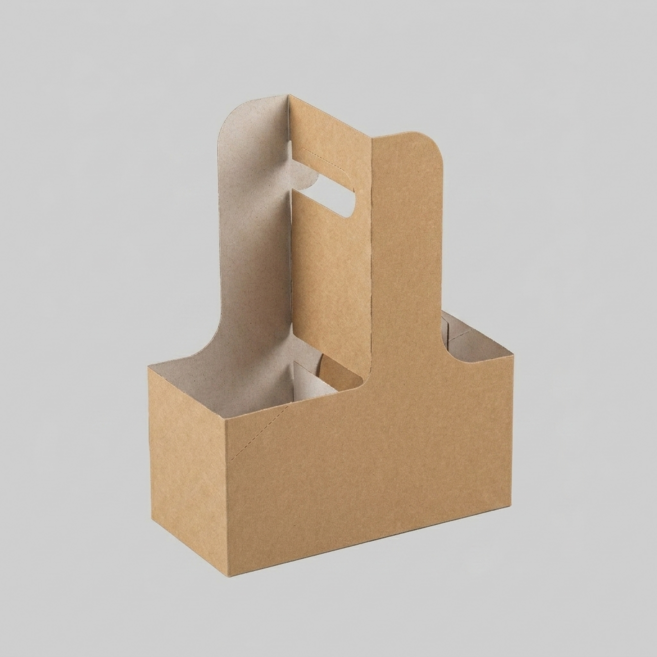 펄로스 커피 캐리어 2구 테이크아웃 크라프트 무지, 1세트, 200개입