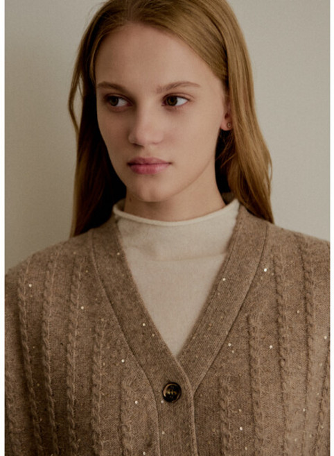 [누캐시미어]FW 캐시미어100% 케이블 니트베스트