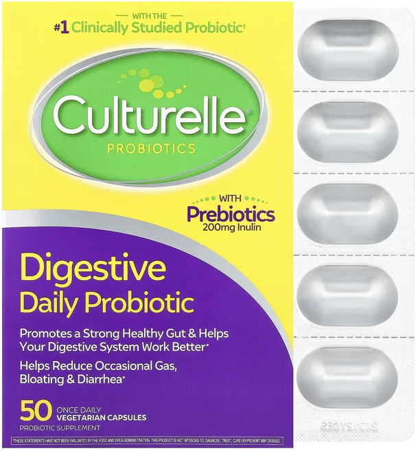 Culturelle 프로바이오틱 소화를 돕는 데일리 프로바이오틱 100억 CFU 하루에 한 번 먹는 베지 캡슐 50정, Culturelle프로바이오틱소화를돕는데일리프로바이오틱, 1개 - 쿠팡